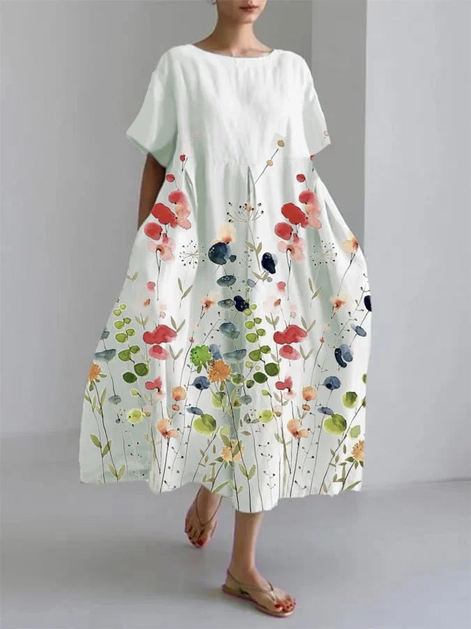LILIANA | Robe longue décontractée avec liberté de mouvement et style floral pour les journées d'été