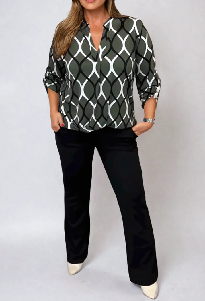 Jannita™ | Blouse Décontractée à Manches Longues avec Motif Élégant