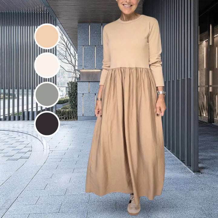 Béatrice | Robe Midi Tricotée à Manches Longues