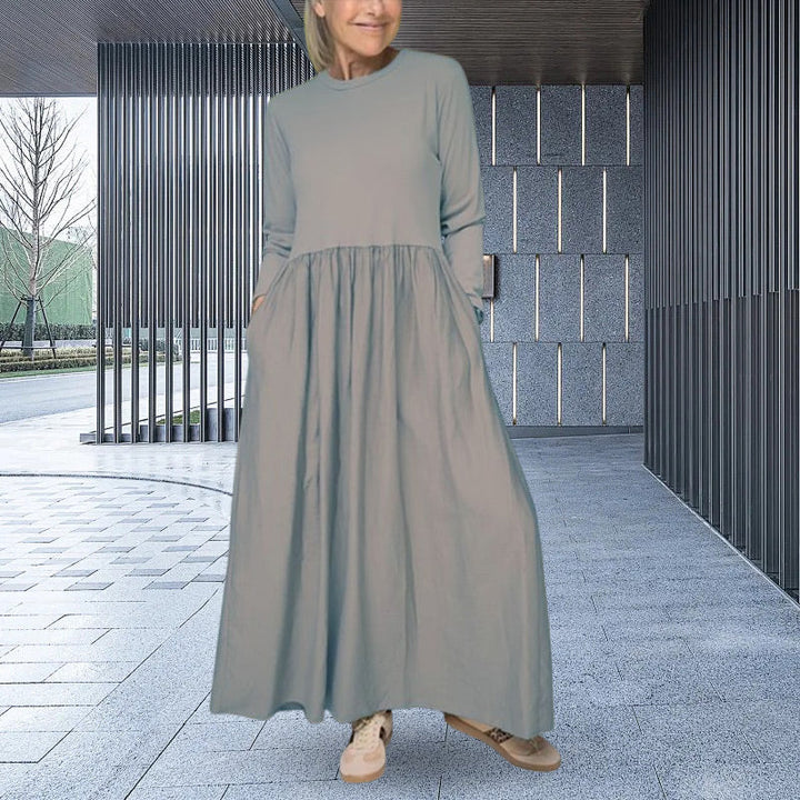 Béatrice | Robe Midi Tricotée à Manches Longues