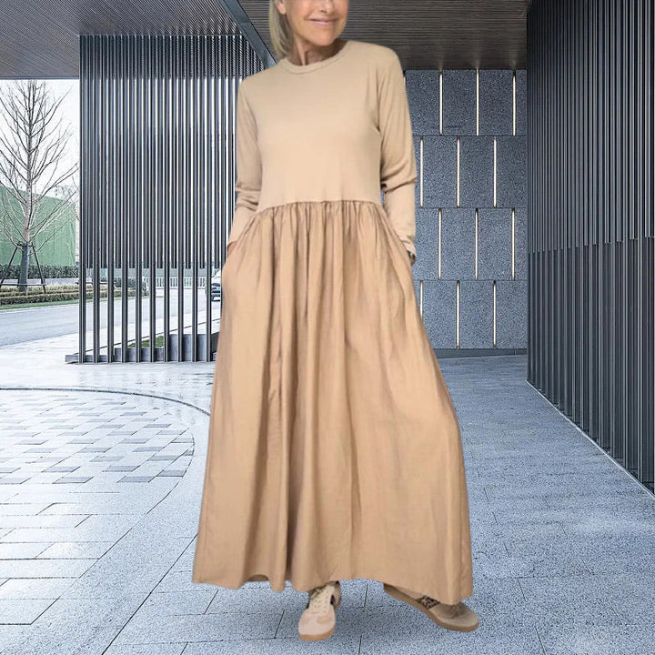 Béatrice | Robe Midi Tricotée à Manches Longues