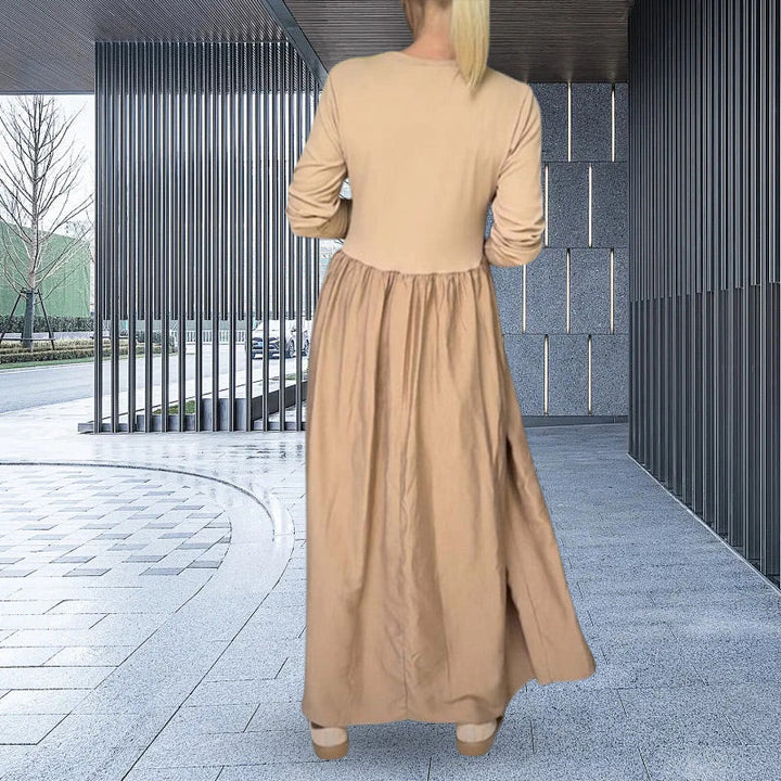 Béatrice | Robe Midi Tricotée à Manches Longues
