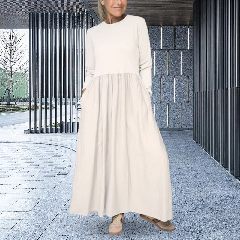 Béatrice | Robe Midi Tricotée à Manches Longues