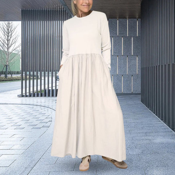 Béatrice | Robe Midi Tricotée à Manches Longues