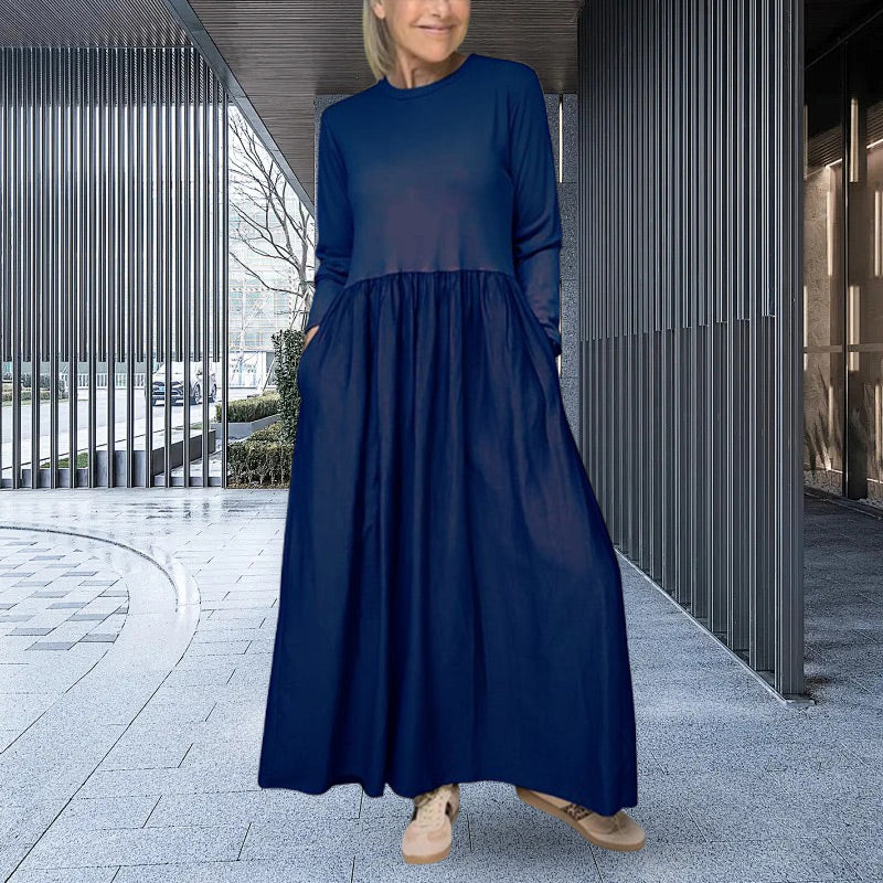 Béatrice | Robe Midi Tricotée à Manches Longues