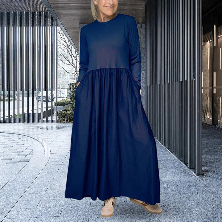 Béatrice | Robe Midi Tricotée à Manches Longues