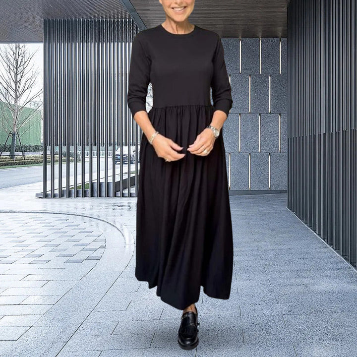 Béatrice | Robe Midi Tricotée à Manches Longues