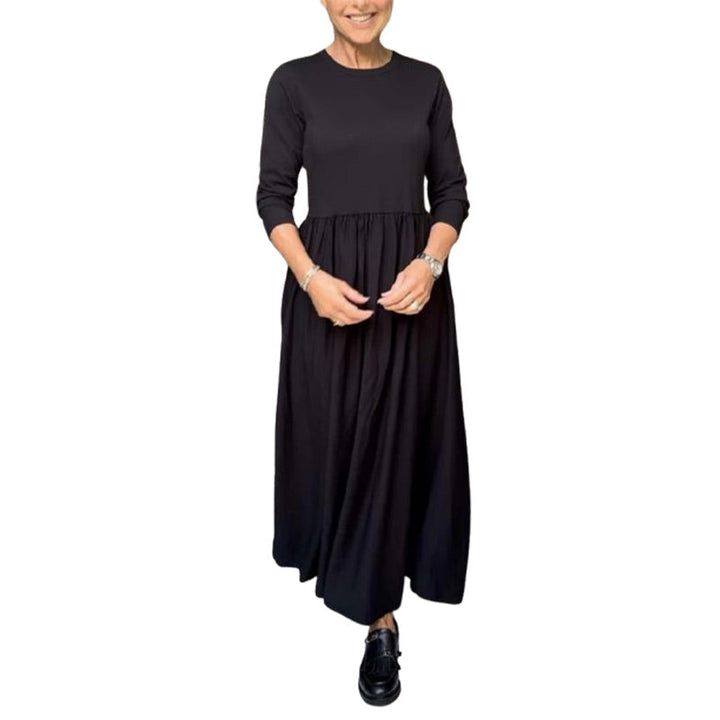 Béatrice | Robe Midi Tricotée à Manches Longues