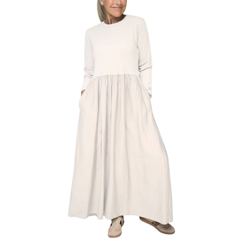 Béatrice | Robe Midi Tricotée à Manches Longues